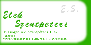 elek szentpeteri business card